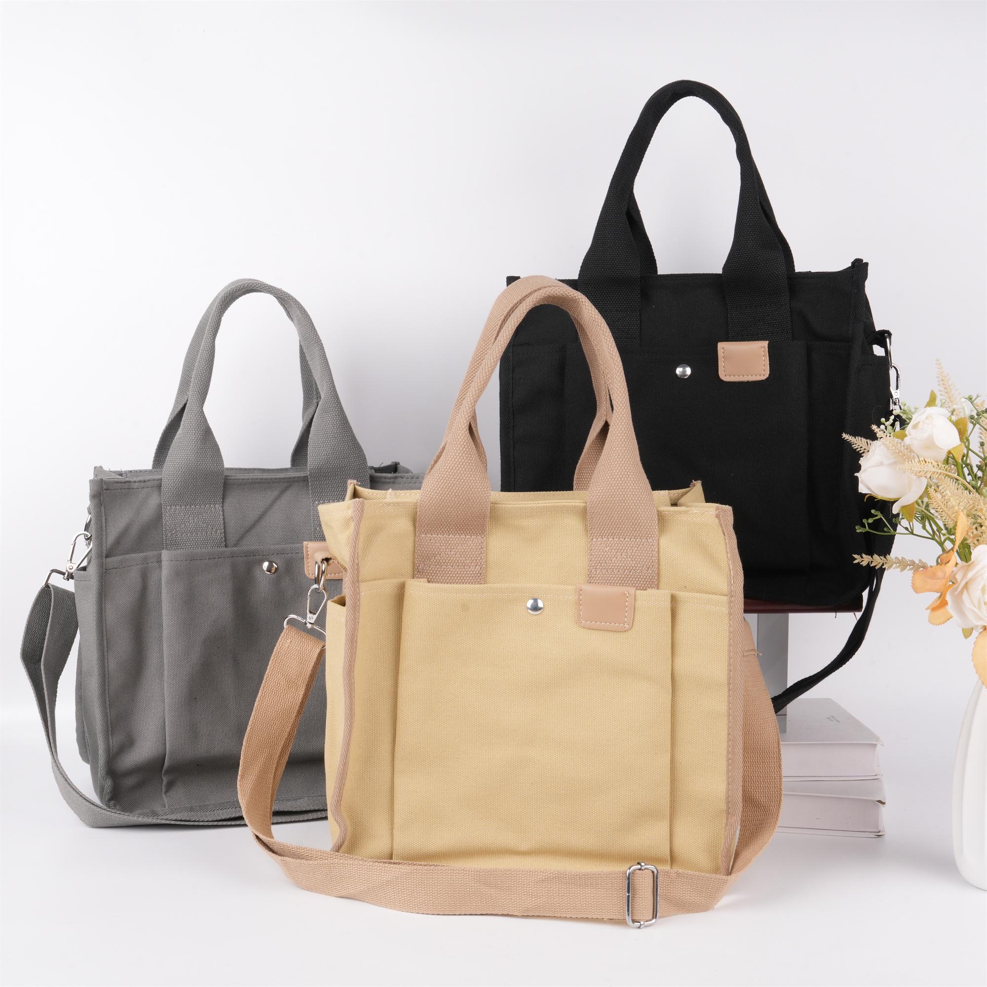 NEW! Japanese Canvas Crossbody Handbag, Large Capacity Tote with Multi-Pockets, Durable Layer, Diaper Bag for Birthday, Back to School