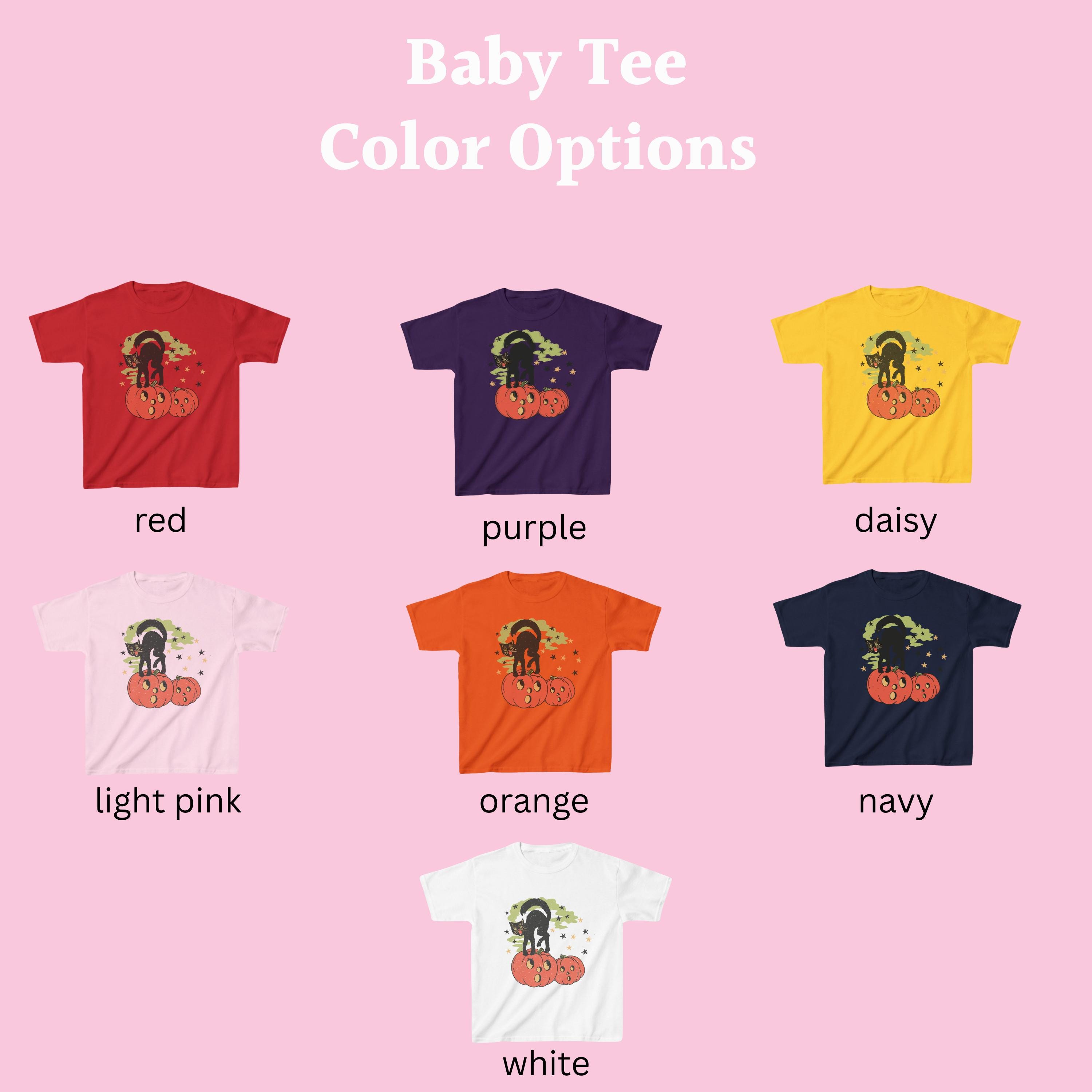 80s Vintage Inspired Halloween Baby Tee, Cat Mom T-shirt Retro Halloween Graphic Tee Witch Kitten Pumpkin Season Unisex Shirt for Fall
