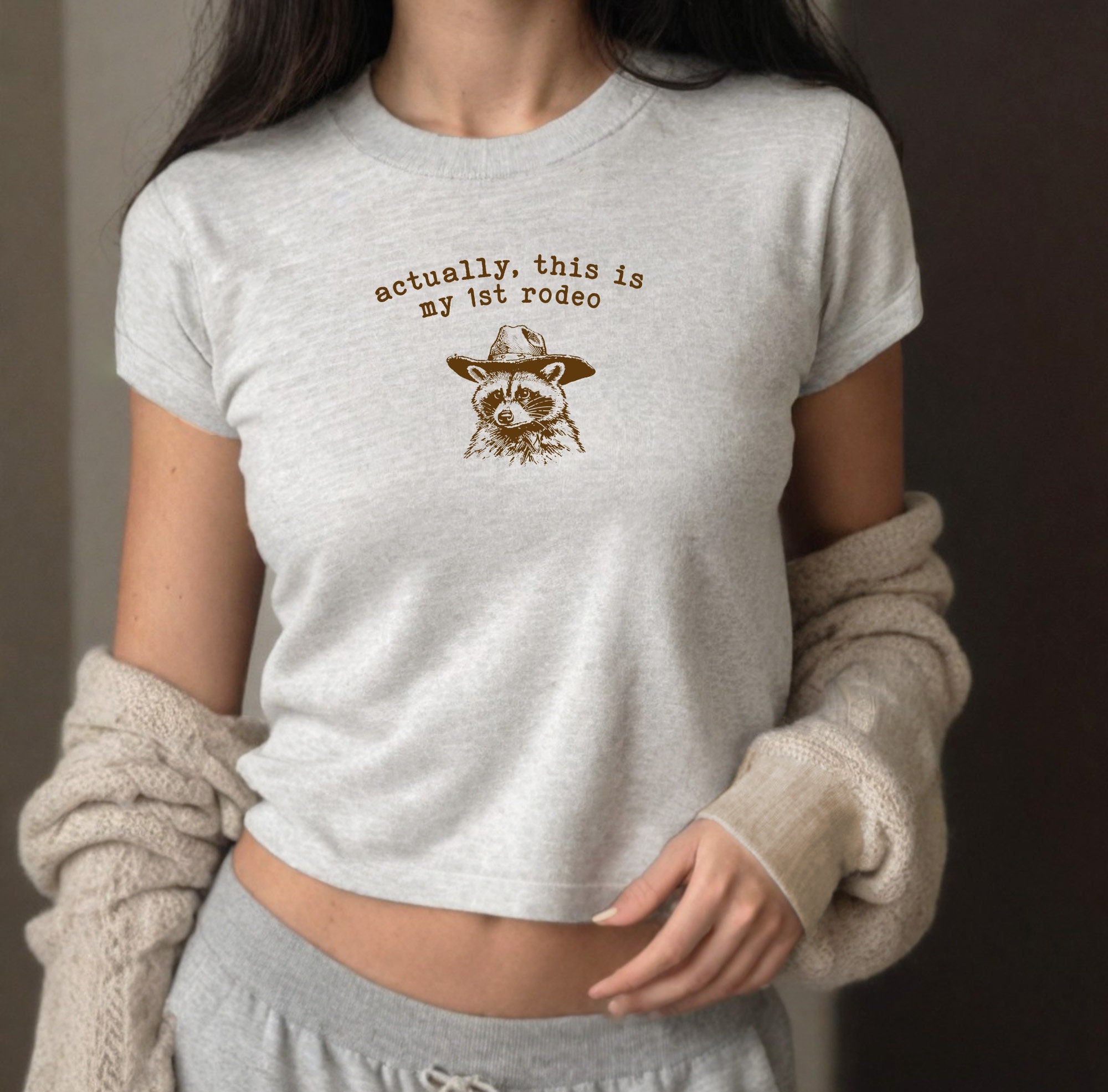 Actually This Is My First Rodeo Baby Tee , Baby Girl, Cute Baby Tee, Cute Baby, Funny Graphic Tee, y2k baby tee, 90s baby tee, y2k, Crop