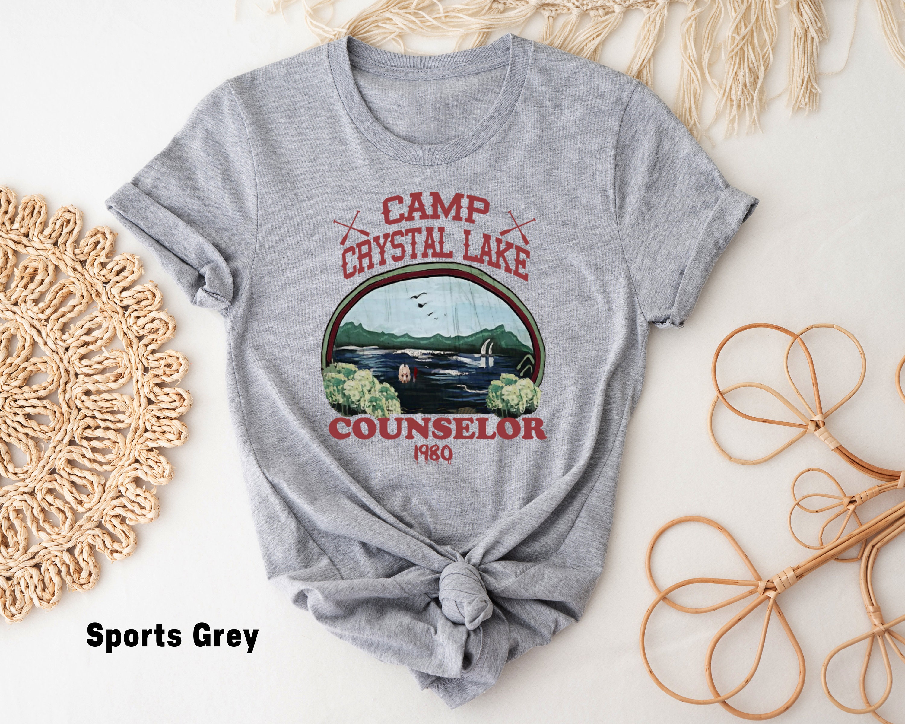 Camp Crystal Lake Shirt, Friday The 13th Jason Voorhees Horror Movie Shirt, Scary Movie Halloween T-Shirt, Vintage 80s Camp Crystal Est 1935