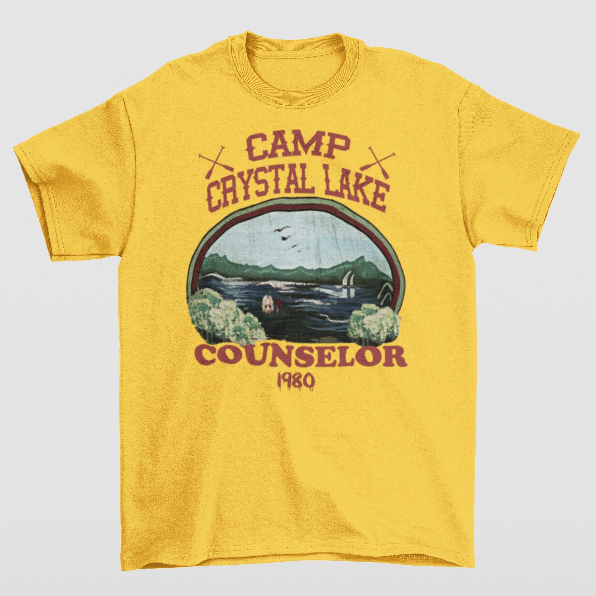 Camp Crystal Lake Shirt, Friday The 13th Jason Voorhees Horror Movie Shirt, Scary Movie Halloween T-Shirt, Vintage 80s Camp Crystal Est 1935