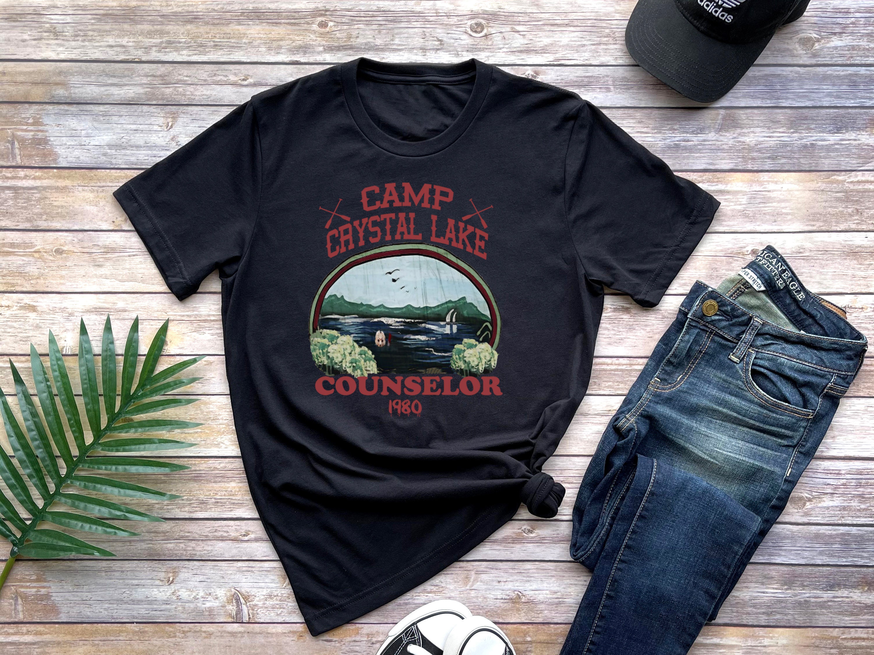 Camp Crystal Lake Shirt, Friday The 13th Jason Voorhees Horror Movie Shirt, Scary Movie Halloween T-Shirt, Vintage 80s Camp Crystal Est 1935