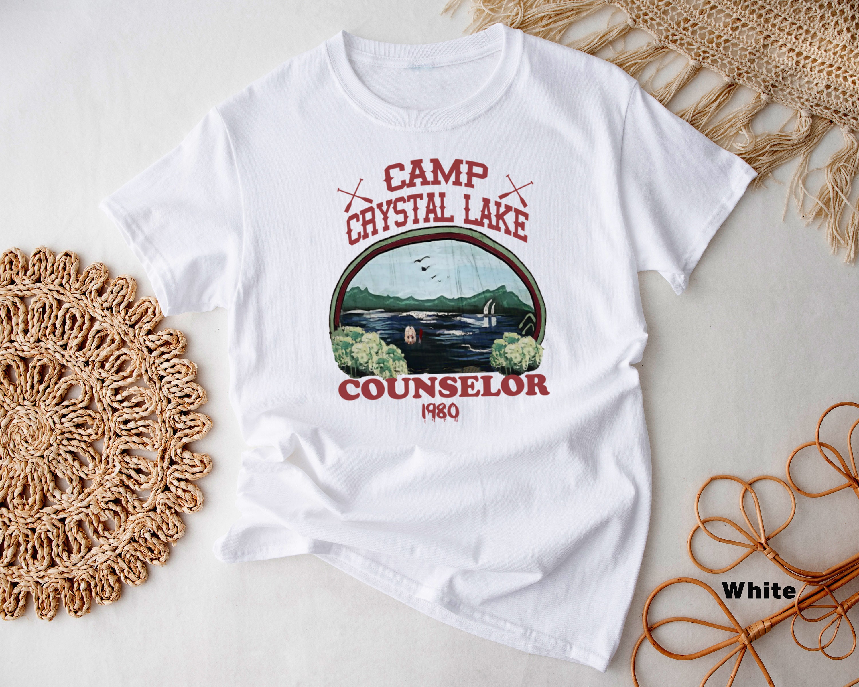 Camp Crystal Lake Shirt, Friday The 13th Jason Voorhees Horror Movie Shirt, Scary Movie Halloween T-Shirt, Vintage 80s Camp Crystal Est 1935