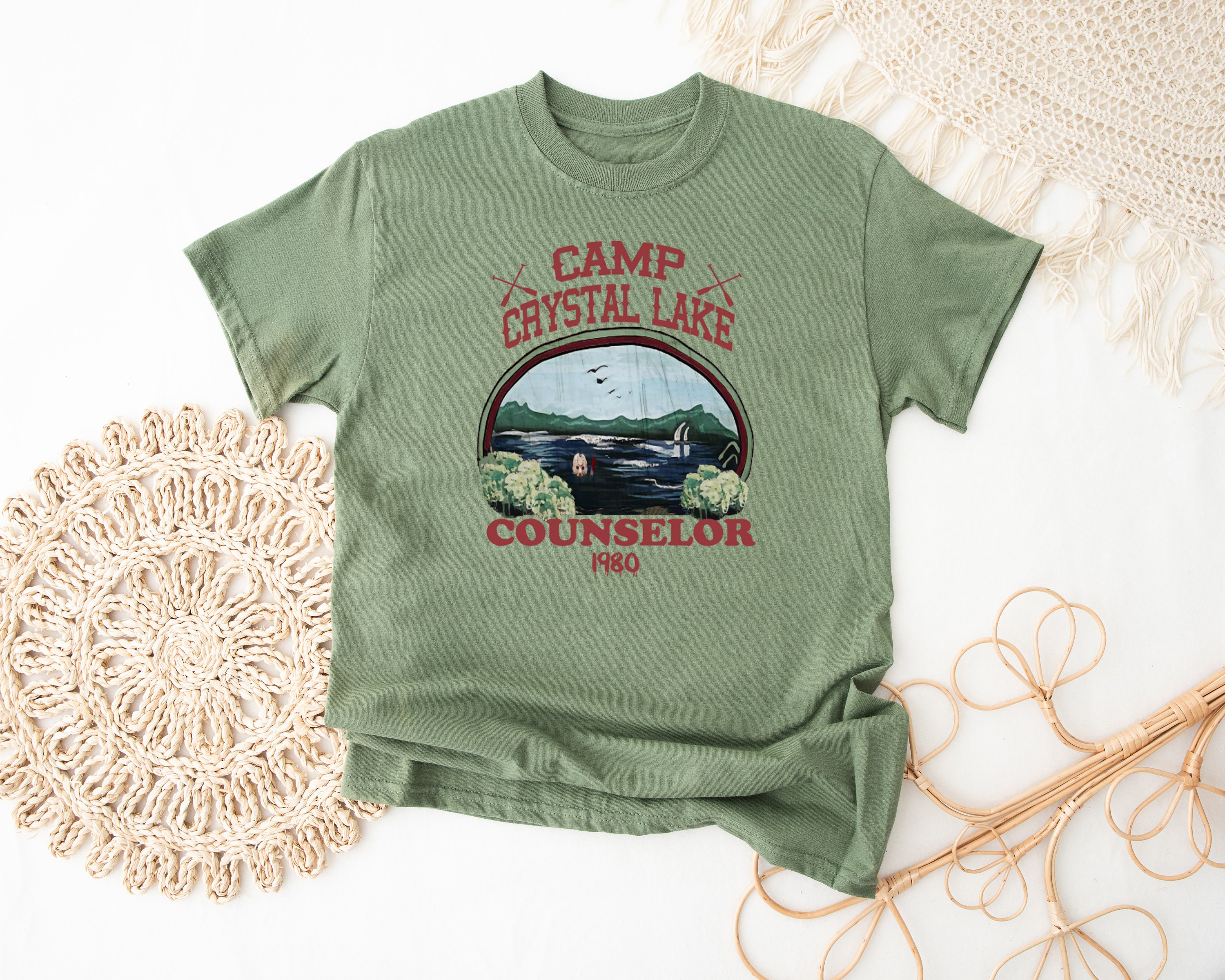 Camp Crystal Lake Shirt, Friday The 13th Jason Voorhees Horror Movie Shirt, Scary Movie Halloween T-Shirt, Vintage 80s Camp Crystal Est 1935