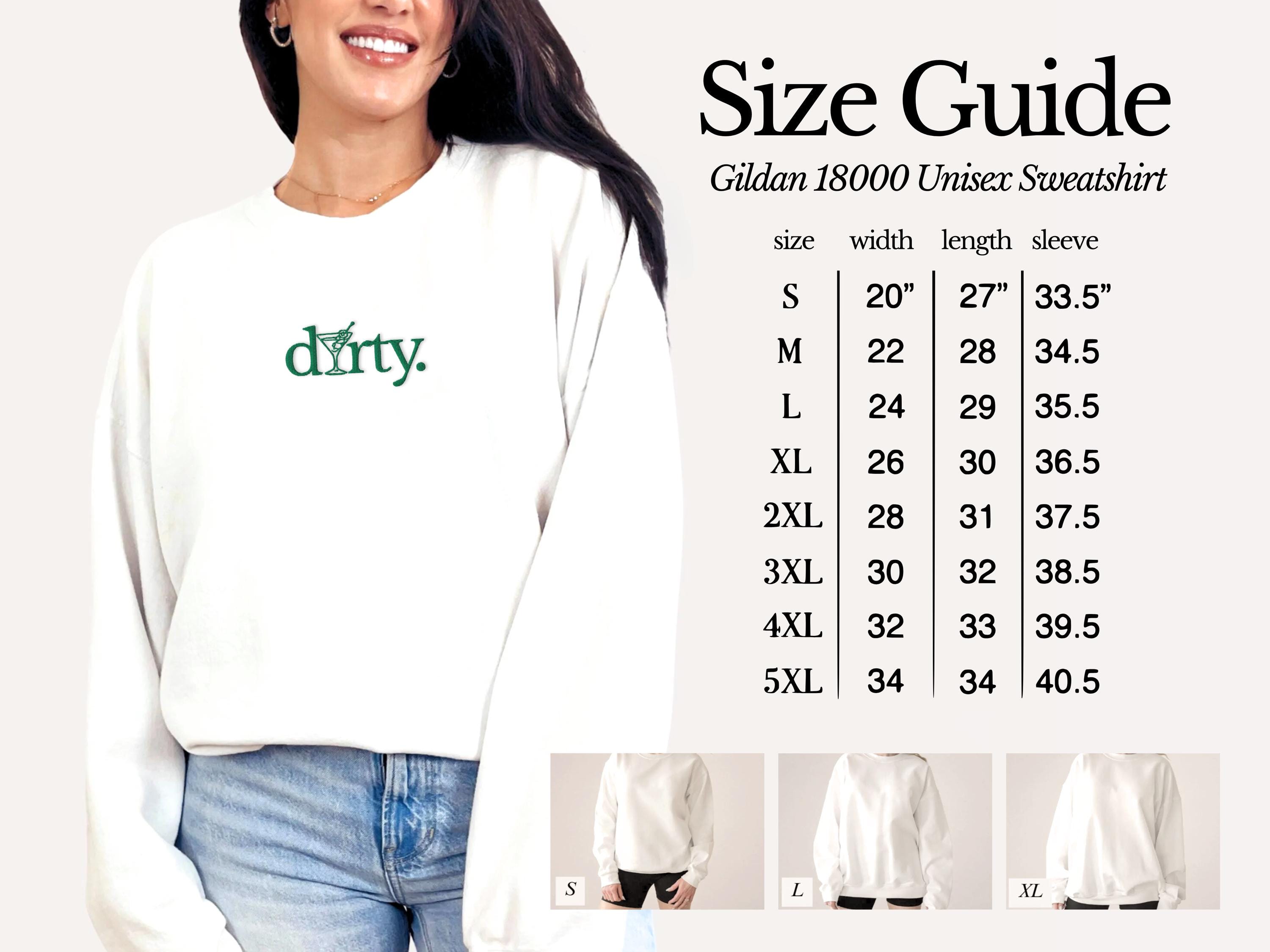 Dirty Martini Embroidered Sweatshirt – Funny Cocktail Lover Gift, Minimalist Unisex Sweatshirt for Her