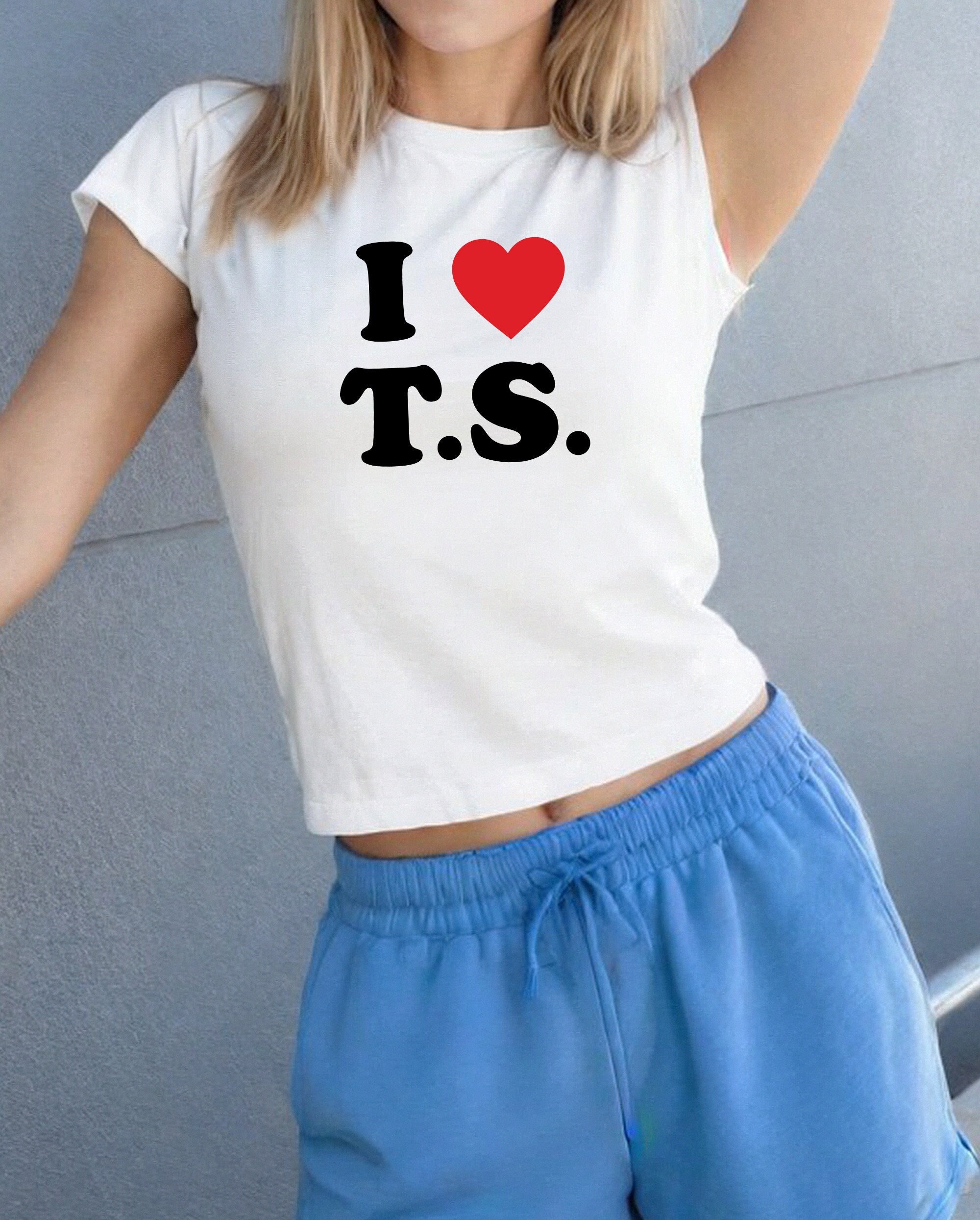 I Love T.S. Baby Tee, Taylor, Baby T, Cute Baby Tee, Crop T Shirt, Match Tee, y2k baby tee, 90s baby tee, Trendy Crop