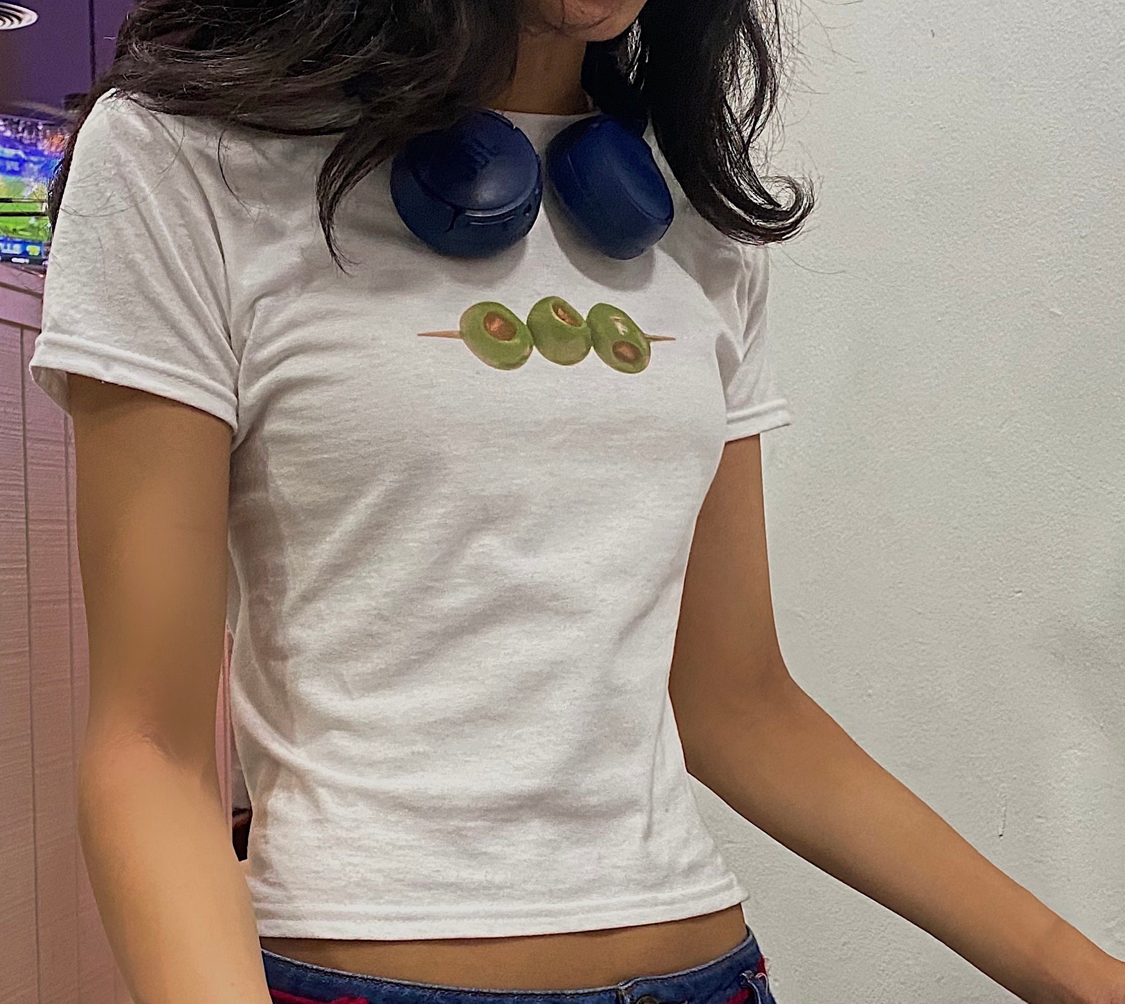 martini olives baby tee | 100% cotton shirt | coquette y2k graphic tee | sustainably made