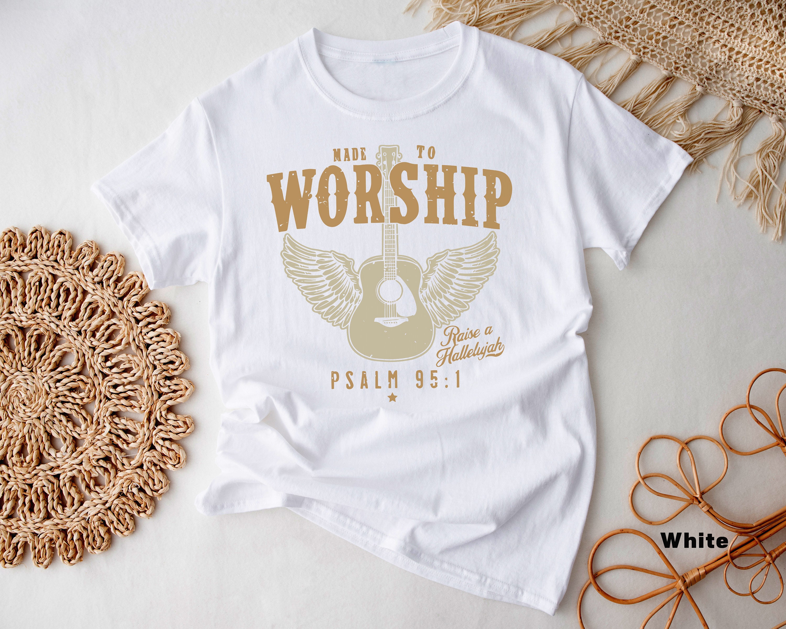 Worship Psalm 95 Faith Shirt, Bible Verse Shirts, Boho Christian Shirts For Women, Trendy Christian Shirts, Jesus Apparel, Religious Shirt