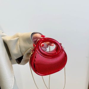 European and American-style Fashion Contrast-color Em - Chain Crossbody Bag