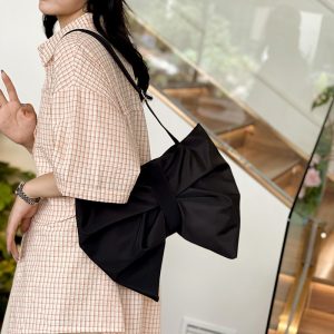 Chic Korean-style Large Tote Bag with Bow and Spacious Design