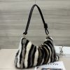 Handheld Real Fur Baguette Shoulder Bag for Stylish Elegance