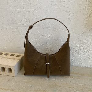 Trendy Korean Style Retro Shoulder Bag for Women - Matte Underarm Design