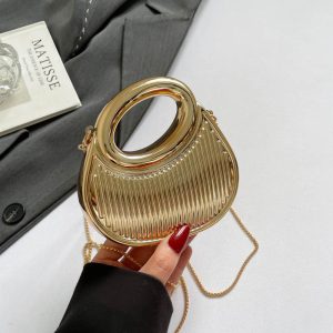 European and American-style Fashion Contrast-color Em - Chain Crossbody Bag