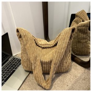 Casual Corduroy Women's Minimalist Shoulder Bag for Everyday Style