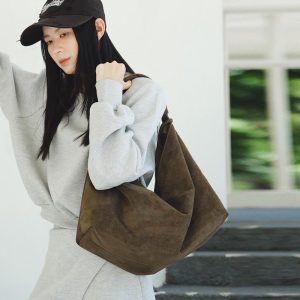 Large Tote Bag: Stylish Large-capacity Suede Casual Bag for Women
