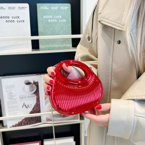 European and American-style Fashion Contrast-color Em - Chain Crossbody Bag