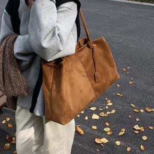 Niche Design Leather-velvet Elongated Shoulder Bag for Stylish Comfort