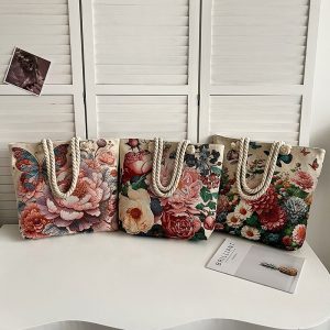Double-sided Jacquard Embroidered Large Tote Bag for Stylish Carrying