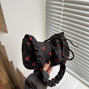 Casual Trendy Small Square Bag Corduroy Versatile Commuter Shoulder Bag