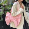 Chic Korean-style Large Tote Bag with Bow and Spacious Design