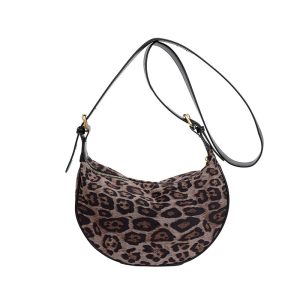Stylish Retro Shoulder Bag with Leopard Print for Women