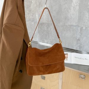 Fragrant Consort Velvet Women's Genuine Leather Fringe Crossbody Bag