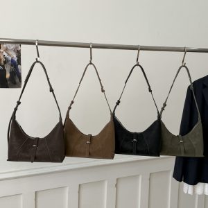Trendy Korean Style Retro Shoulder Bag for Women - Matte Underarm Design