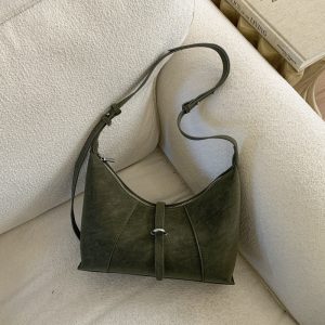 Trendy Korean Style Retro Shoulder Bag for Women - Matte Underarm Design