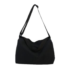 Men's Solid-color Crossbody Canvas Shoulder Student Schoolbag Tutoring Bag