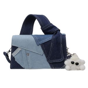 Simple Denim Fabric High-end Feel Versatile Fashion  - Fringe Crossbody Bag