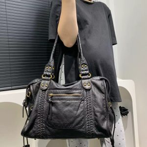 Vintage Women's Soft Leather Tote Bag - Stylish Shoulder Messenger Bag