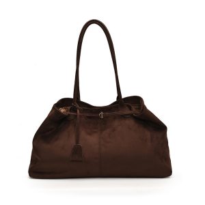 Niche Design Leather-velvet Elongated Shoulder Bag for Stylish Comfort