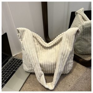 Casual Corduroy Women's Minimalist Shoulder Bag for Everyday Style