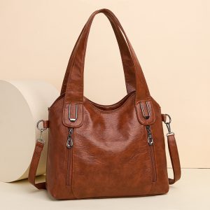 Trendy Contrasting Color Roomy Shoulder Bag for Fashionable Women