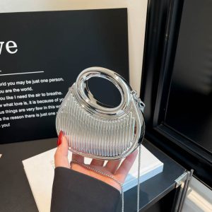 European and American-style Fashion Contrast-color Em - Chain Crossbody Bag