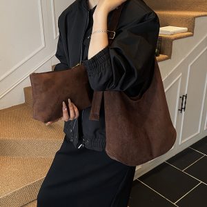 Large Capacity Suede Tote Bag: Stylish and Functional Underarm Shoulder Bag