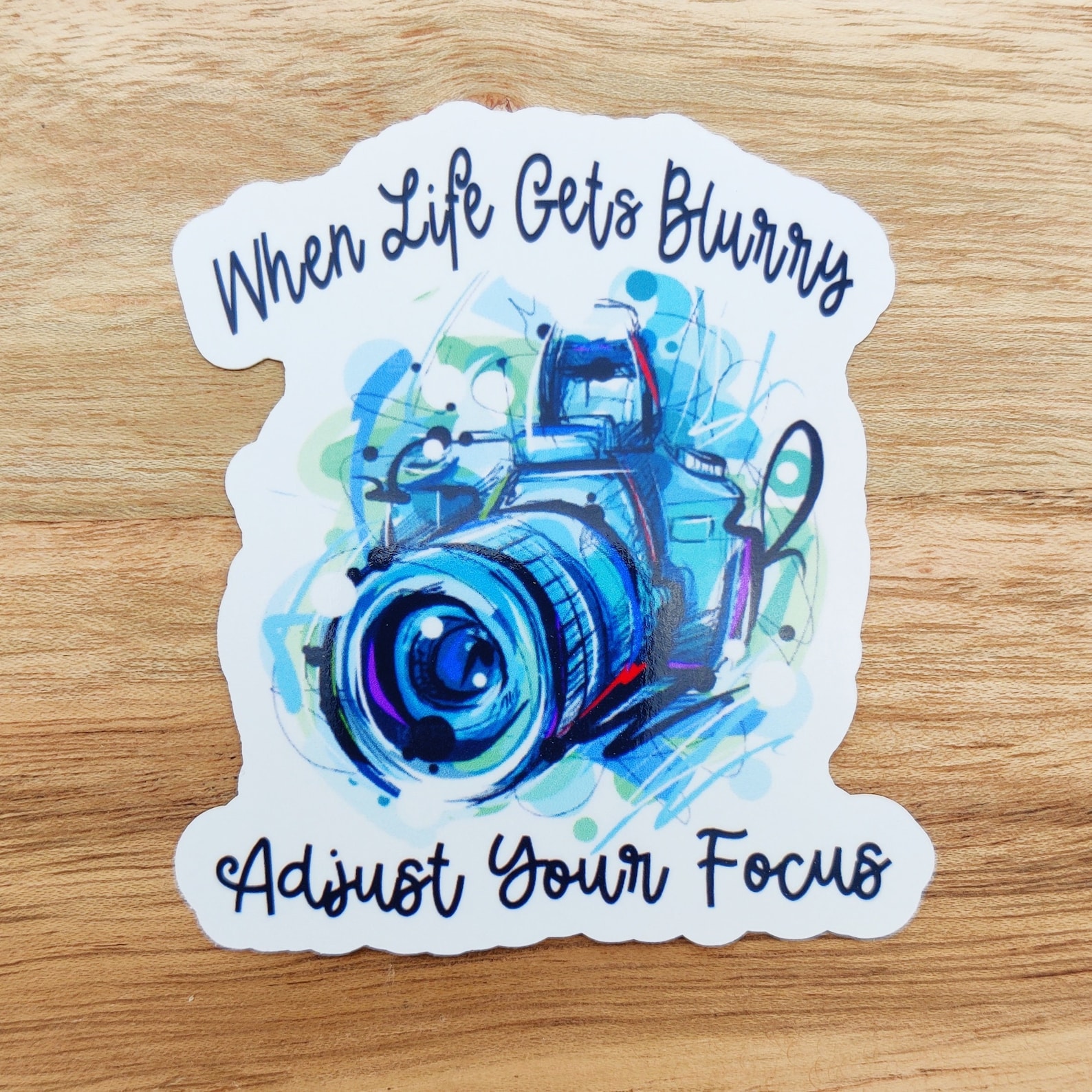 Adjust Your Focus Camera Sticker: Photographer Gift, Laptop Decal