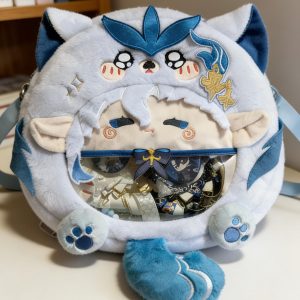 Anime Fanmade Plush Ita Bag Backpack or Crossbody – Kawaii Display Bag for Pins & Badges, Cosplay Ita Bag Gift