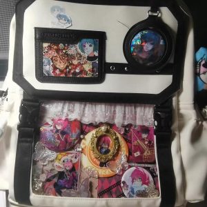 Anime Ita Backpack – Oxford Fabric Rucksack with Clear Window for Pins and Keychains | Customizable Cosplay Bag for Collectors & Otaku