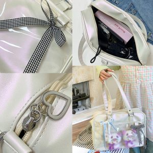 Anime Ita Bag for Pins, Personalized PU Ita Bag, Crossbody Display Bag for Pin Collectors, Pin Display Bag with Clear Panel, Gift for Fan