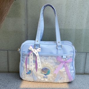 Anime Ita Bag for Pins, Personalized PU Ita Bag, Crossbody Display Bag for Pin Collectors, Pin Display Bag with Clear Panel, Gift for Fan