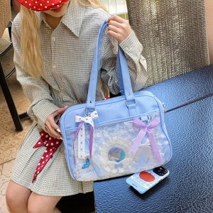 Anime Ita Bag for Pins, Personalized PU Ita Bag, Crossbody Display Bag for Pin Collectors, Pin Display Bag with Clear Panel, Gift for Fan