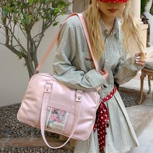 Anime Ita Bag for Pins, Personalized PU Ita Bag, Crossbody Display Bag for Pin Collectors, Pin Display Bag with Clear Panel, Gift for Fan