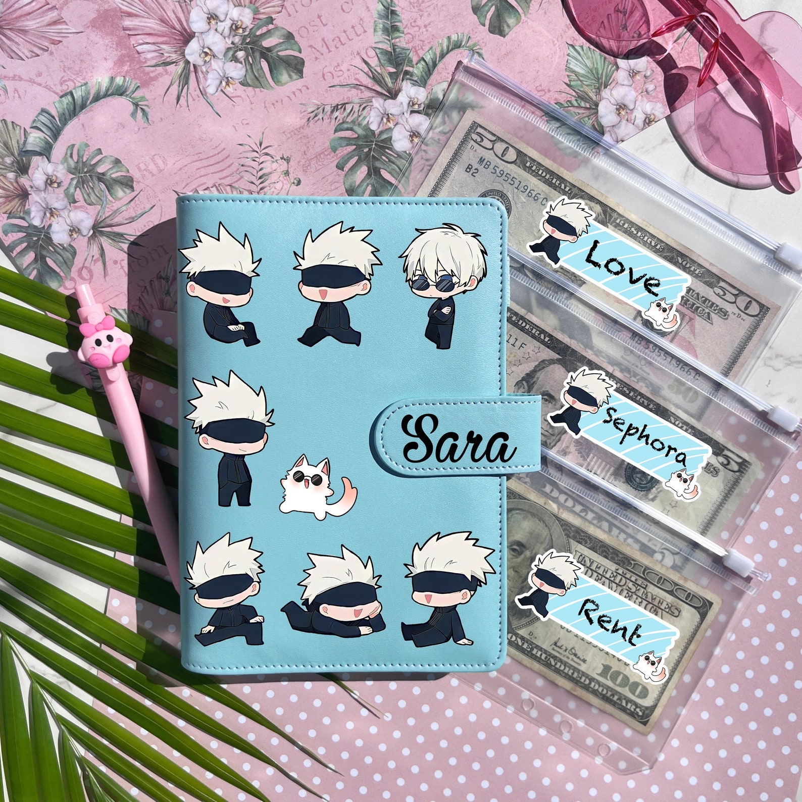 Anime JJK anime BUDGET BINDER, Personalized Images Monthly Budget Planner, Cash Envelopes, A6 Budget Wallet, Budget Book