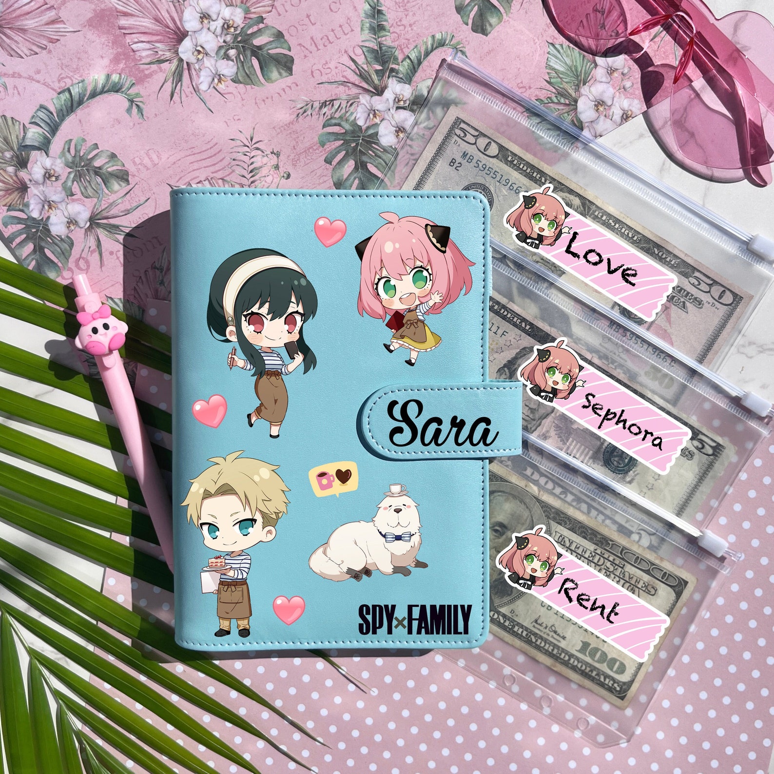 Anime Spy BUDGET BINDER, Personalized Images Monthly Budget Planner, Cash Envelopes, A6 Budget Wallet, Budget Book