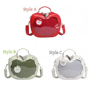 Apple Ita Bag – PU Leather Clear Display Backpack, Shoulder and Handbag for Pins, Keychains and Anime Merch | Gift for Cosplayers Collectors