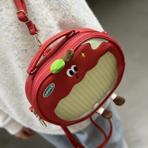 Apple Ita Bag – PU Leather Clear Display Backpack, Shoulder & Handbag for Pins, Keychains and Collectibles | Cute Gift for Collectors