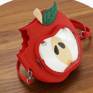 Apple-Shaped Crossbody Bag – Playful & Functional PU Leather Design