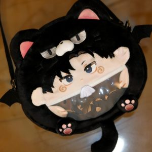 Attack on Titan Levi Ackerman Ita Bag Plush Backpack or Crossbody – Anime Cosplay Shoulder Bag, Kawaii Ita Bag Gift for AOT Fans
