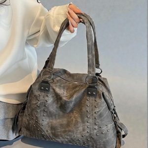 Autumn Winter Soft Vegan Leather Tote – Large Shoulder Bag for Women